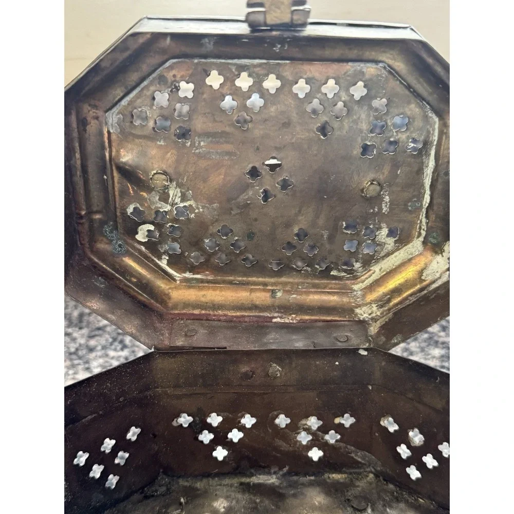Vintage Brass Cricket Box Trinket Box‎ Incense Potpourri Metal Lock Box